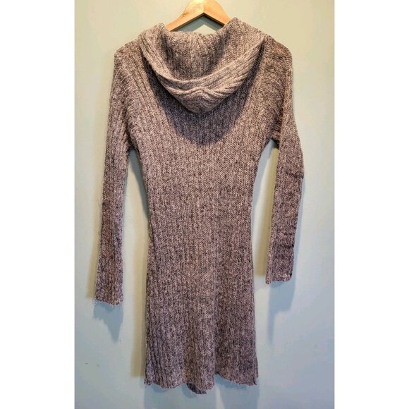 Y2K Vtg Rampage Gray Mohair Blend Hooded Long Cardigan Sweater Sz L - Picture 5 of 6